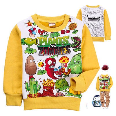 NWT Boys Girls Plants vs. Zombies Winter Fleece Sweatshirts Size#95 2 