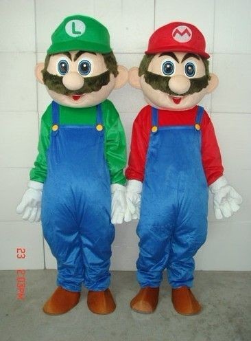 Super Mario and luigi Adult Two Mascot Costume For Festival PARTY