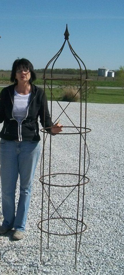    Large Wrought Iron Rose Topiary Garden Plant Trellis  Built to last