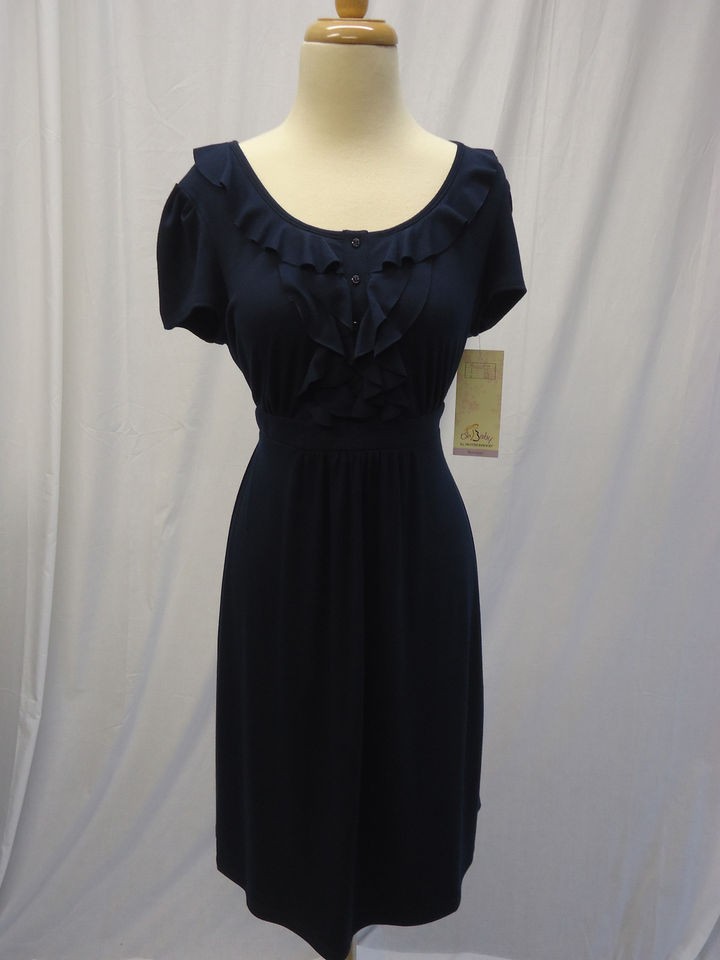 NWT MOTHERHOOD MATERNITY NAVY DRESS RUFFLES SIZE S, M, L, XL msrp ~ $ 