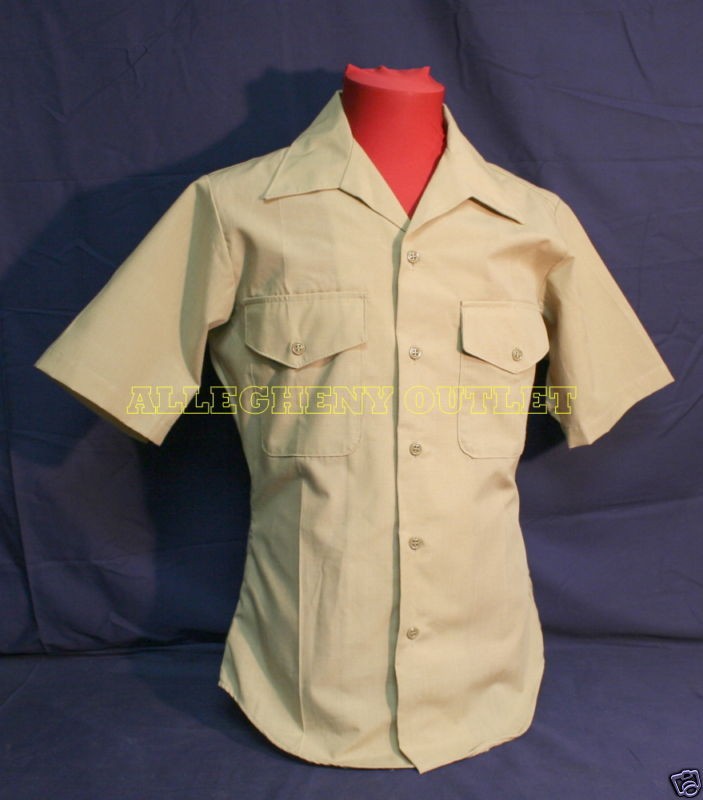 MARINE USMC KHAKI DRESS UNIFORM SERVICE SHIRT 15.5 NEW