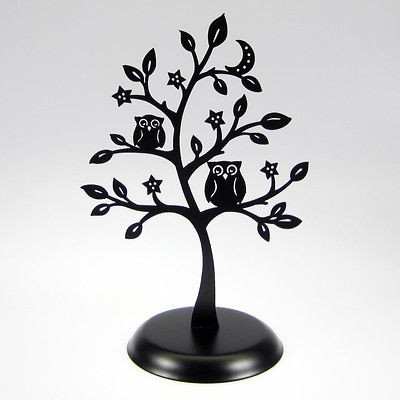   Tree Jewelry Stand Earring Holder Organizer Leaves silhouette METAL