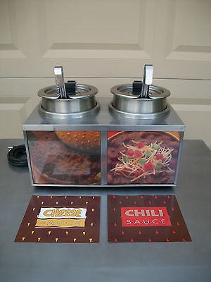 LIGHTED FOOD WARMER NACHO CHEESE, CHILI SAUCE, BBQ, CHILI, STAR MFG 