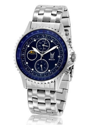   Diamond Mens Gents Multi Dial Steel Strap Argos Watch Blue A2