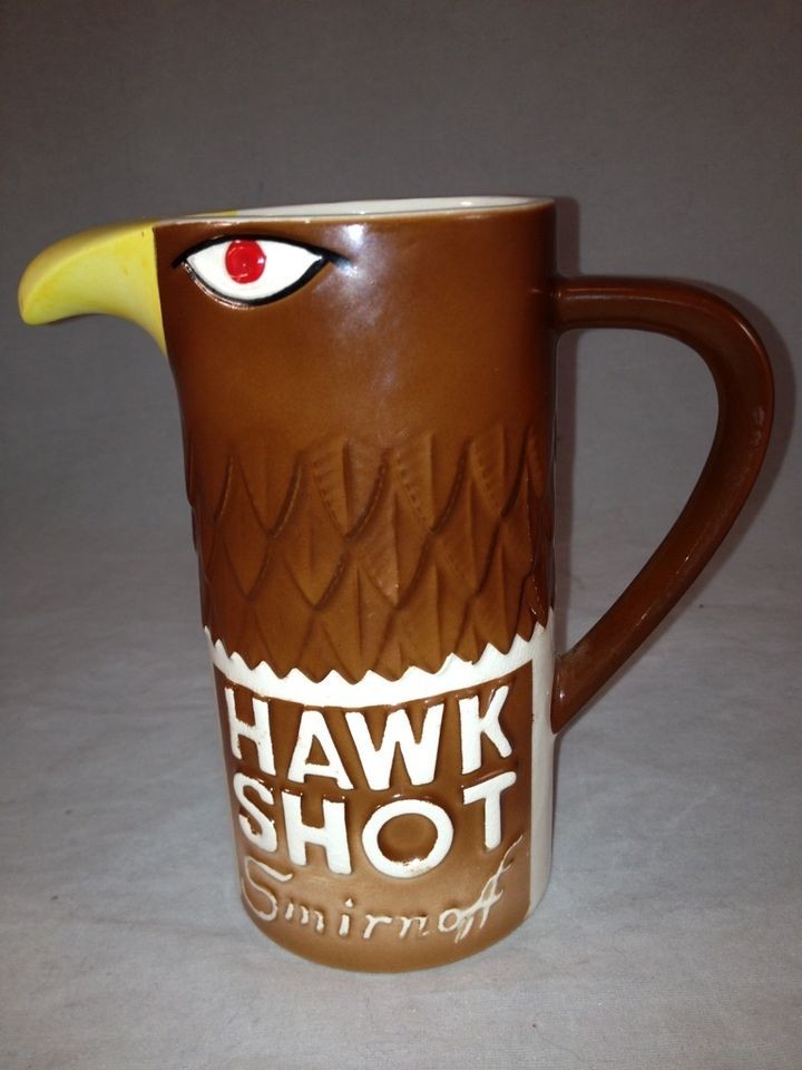 Smirnoff HAWK SHOT mug with recipe on the bottom 1970