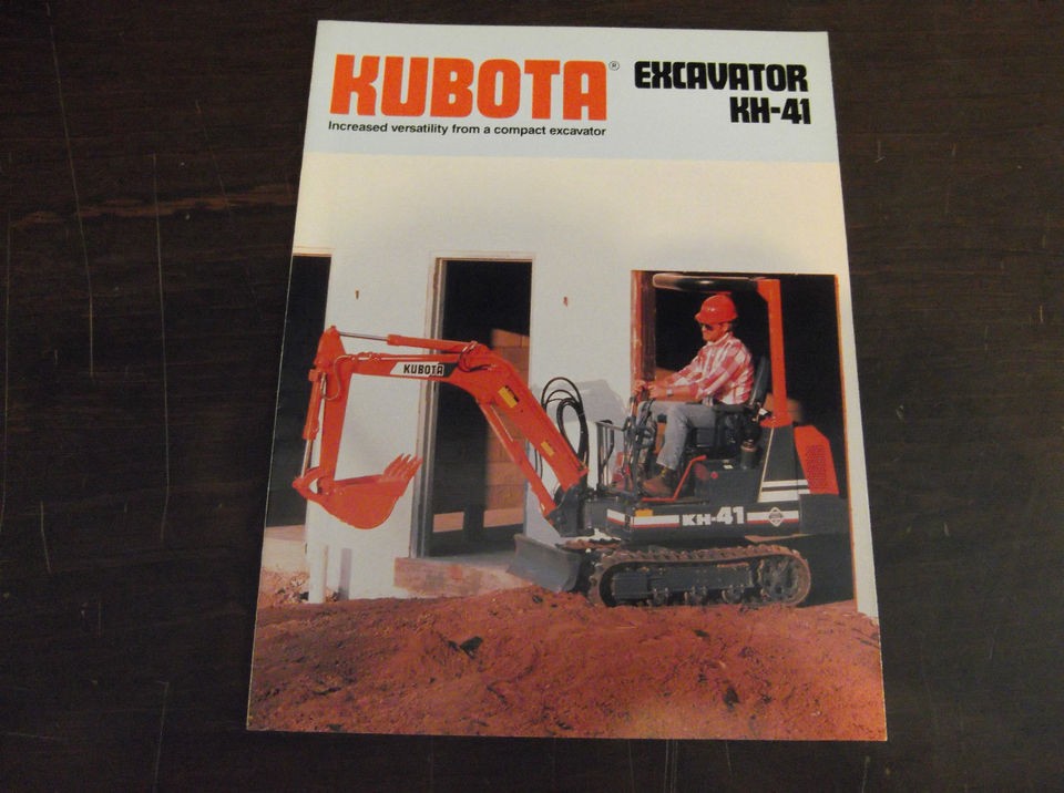 KUBOTA KH 41 COMPACT/MINI EXCAVATOR BROCHURE 1989