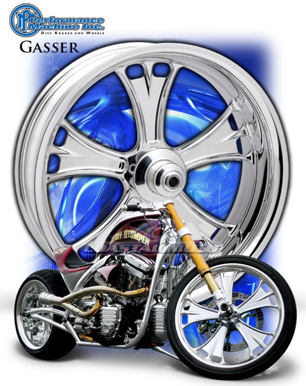   Performance Machine Gasser Chrome Motorcycle Wheels Harley Streetglide