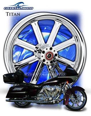 Titan Chrome Front Custom Motorcycle Wheel Package Streetglide 