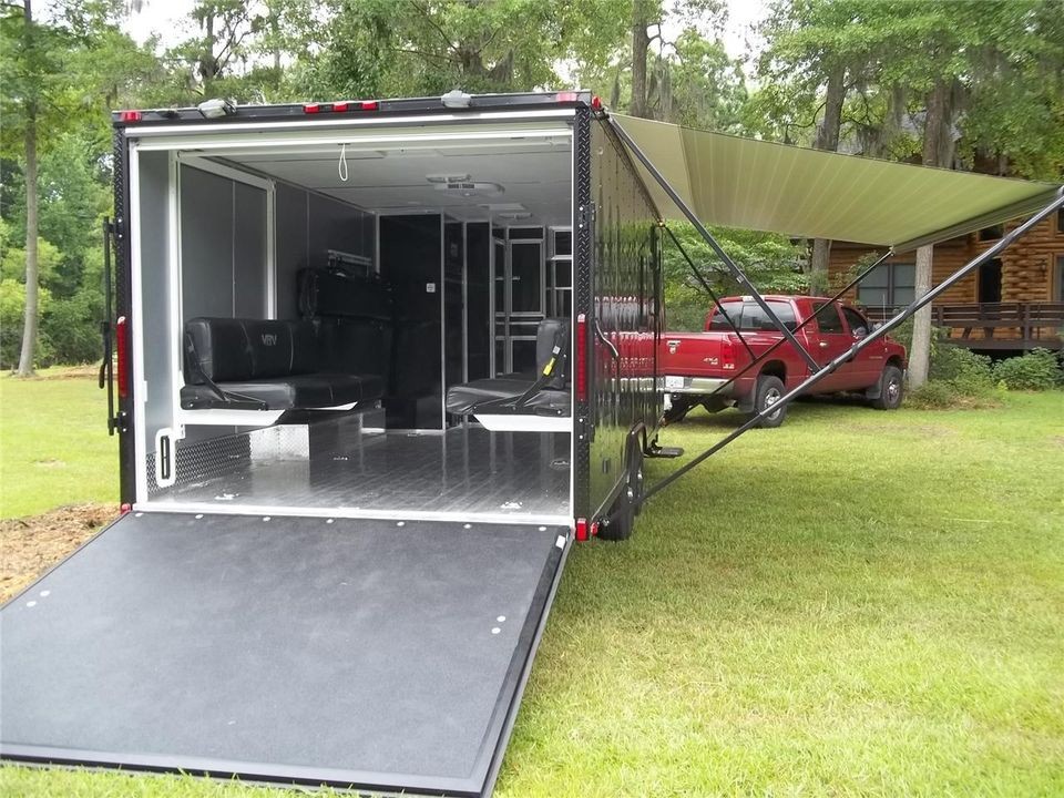 5x22 camper enclosed motorcycle cargo trailer toy hauler A/C work 