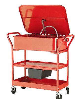 MOBIL CART 20 GALLON PARTS WASHER WITH ELECTRIC GENERAL PURPOSE SOLVEN 