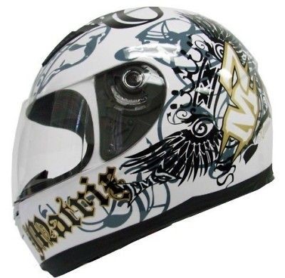   CROWN FULL FACE MOTORCYCLE SCOOTER HELMET STREET SPORT BIKE~M/MEDIUM