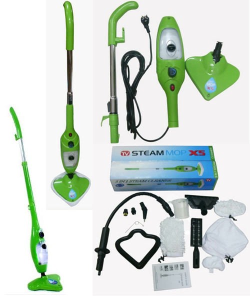 5in1 H2O MOP X5 Steam Mop Green Chemical Free Steam Cleaner Machine TV 