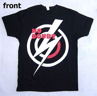 NO DOUBT LIGHTNING BOLT TARGET LOGO BLK T SHIRT L NEW