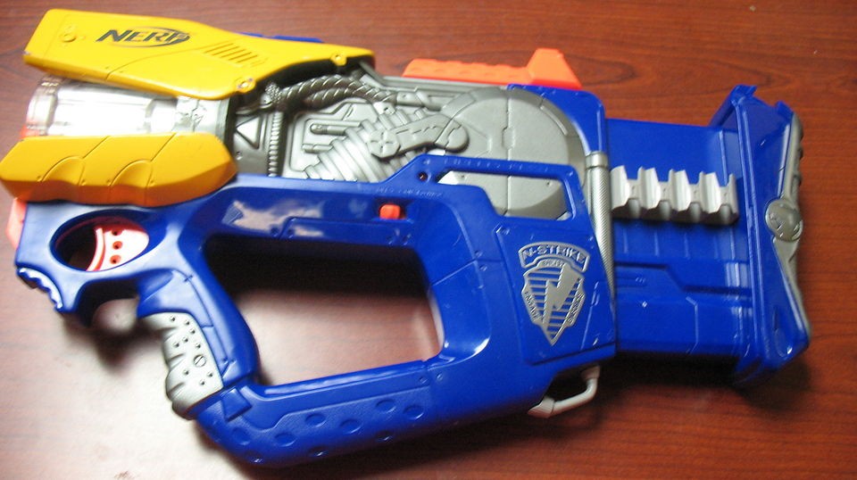 BIG RARE NERF GUN N STRIKE FIREFLY REV 8 BLASTER WORKS  