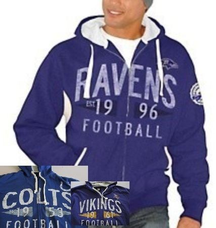 NFL MENS ZIPPER HOODY FLEECE SWEATSHIRT STYLE JACKET + TEAMS SIZES