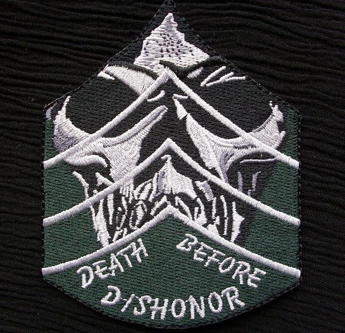   DISHONOR CHEVRON SKULL ARMY MORALE MILITARY MILSPEC VELCRO PATCH