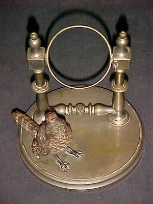 VIENNA BRONZE BIRD on BASE with NAPKIN RING HOLDER