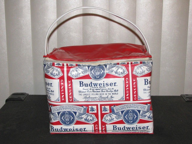 Vintage 1970s Budweiser Beer Six 6 Pack Cooler Vinyl Bag Picnic 