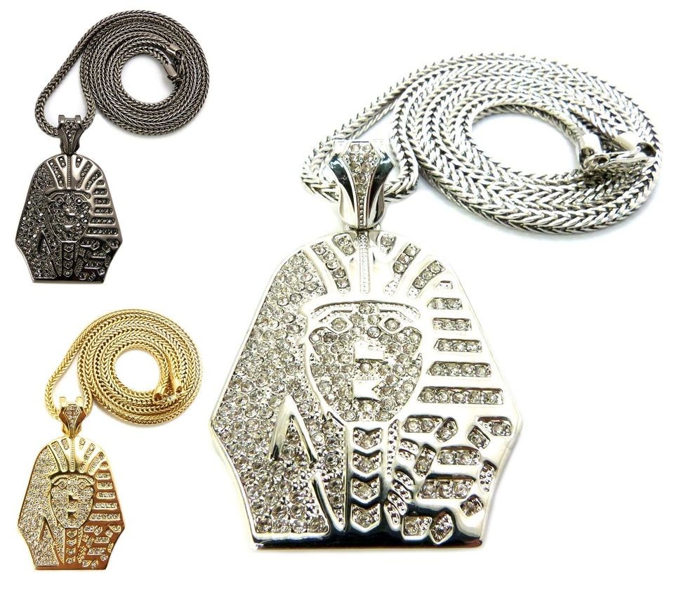   TYGAS PHARAOH PENDANT W/ A 36 INCH FRANCO CHAIN NECKLACE 3 COLORS