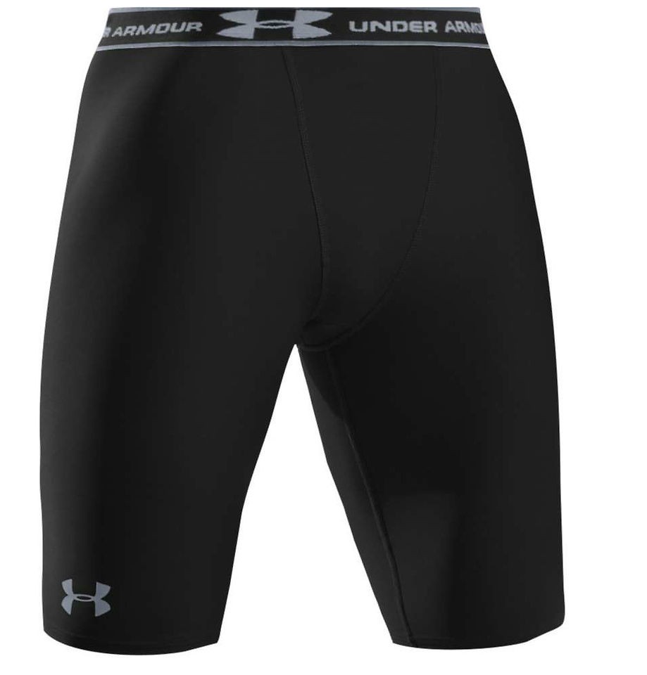 Under Armour Mens HeatGear Long Compression Short Black/Steel