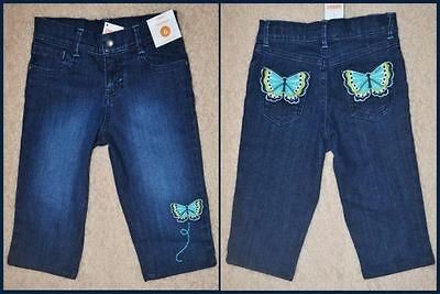 NWT GYMBOREE TAHITIAN BUTTERFLY SIZE 7 Butterflies Denim Jean Capris 