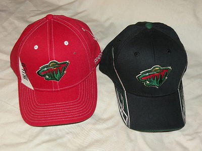 NEW LOT OF 2 NHL MN WILDS HATS REEBOK SZ XL,SNAPBACK RETAIL $48