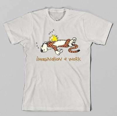 Calvin and Hobbes T shirt Imagination at work funny comic strip fan 