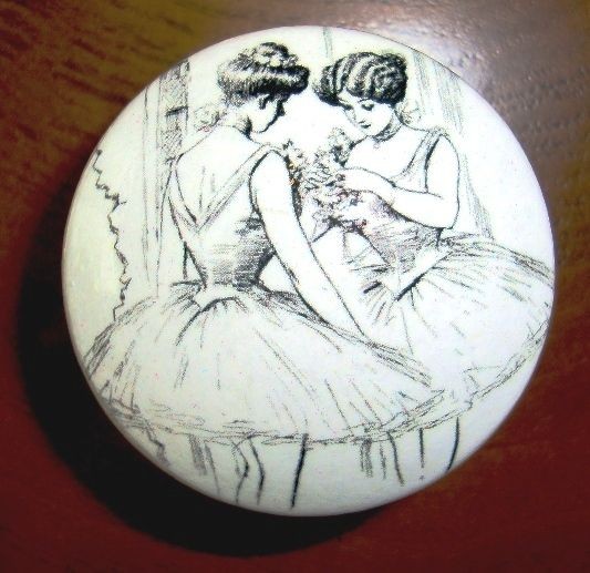   Vintage Ballerina Ballet Dance Dresser Fabric Cordinate Drawer Knobs