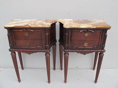 Nice French pair of Louis XVI mahogany nightstands # 08663