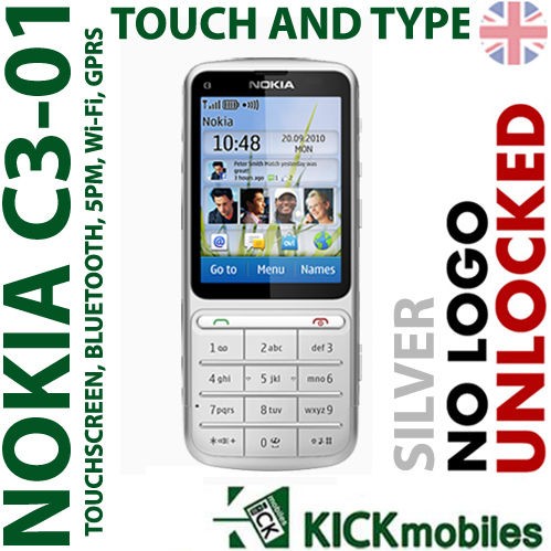 BNIB NOKIA C3 01 SILVER FACTORY UNLOCKED GSM SIM FREE GENUINE NEW