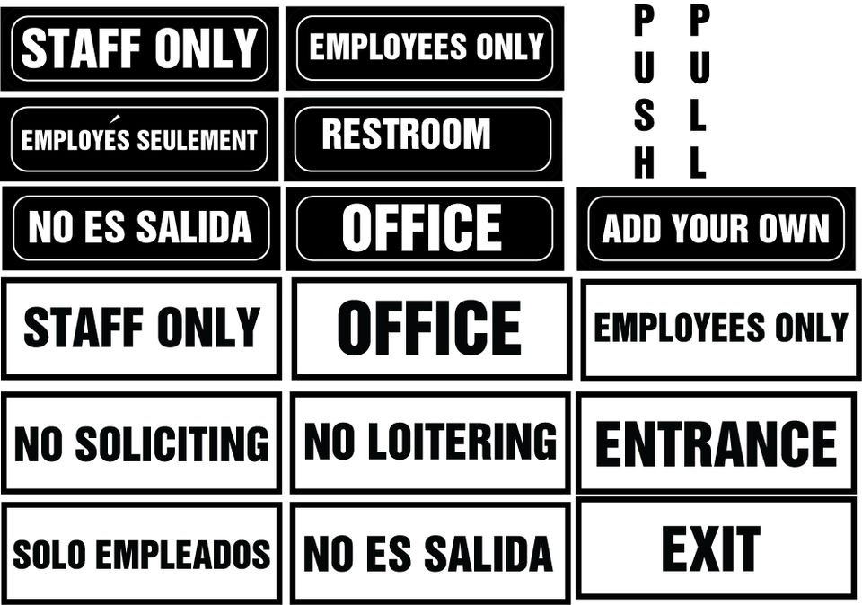 Business Sign Restroom Private Office Vinyl Sign for Door / Window 