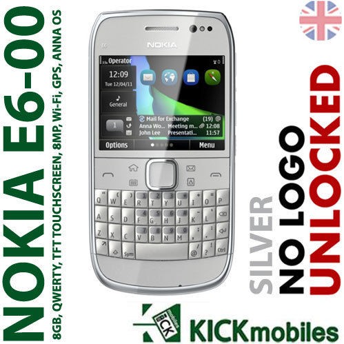 NEW NOKIA E6 00 8GB SILVER QWERTY UNLOCKED SIMFREE MOBILE PHONE E6 GSM