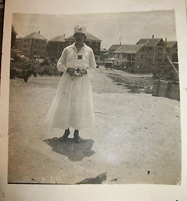 Vintage Antique PHOTO Victorian NURSE Red Cross MEDICAL