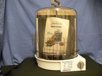 Sunbeam 4780 Carousel Rotisserie Cooker With Cookbook Chicken Ham Hens