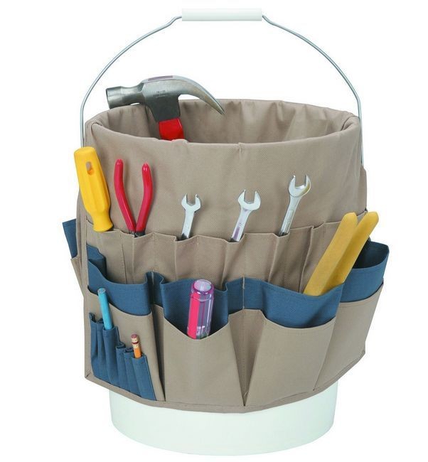 52 POCKET BUCKET TOOL ORGANIZER + LONG SHANK MAGNETIC TIP SCREWDRIVER 