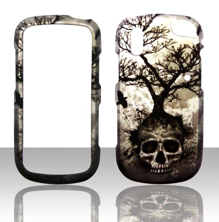 2D case Pantech Hotshot 8992 verizon Hard rubberized cover case skull 