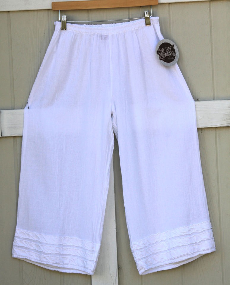 gauze pants white