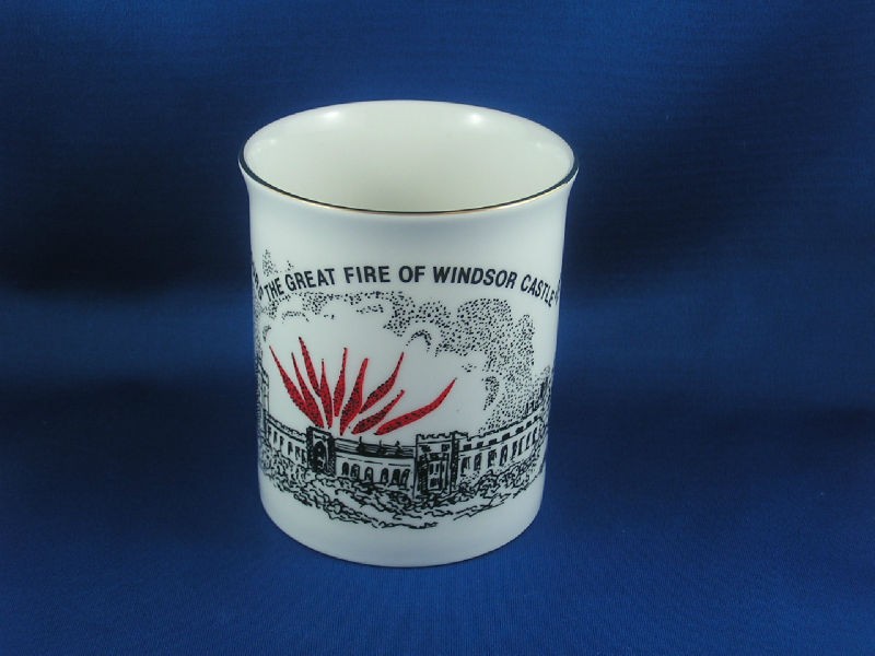 The Great Fire at Windsor Castle Commemorative Mug Coronet Pottery