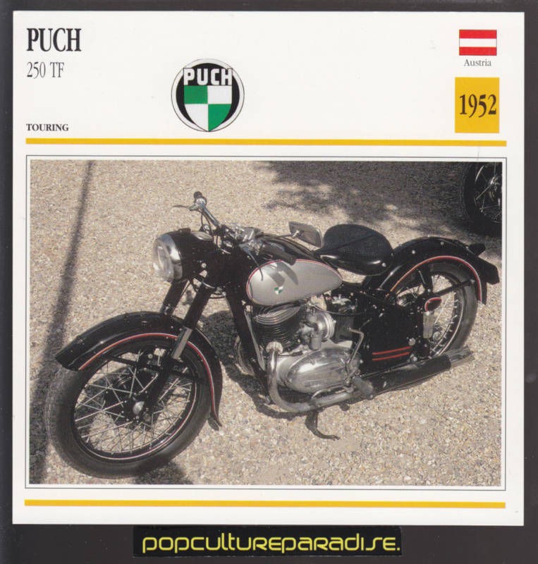 1952 PUCH 250 TF Austria MOTORCYCLE ATLAS PICTURE CARD