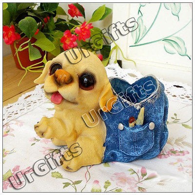 Lovely Puppy Dog Creative Natural Garden Pen Holder A