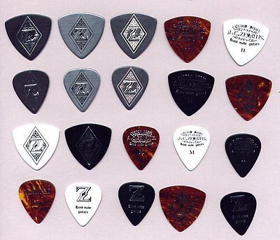 FULL SET OF 20 ZEMAITIS GUITAR PICKS ONE OF EACH STYLE AND COLOR