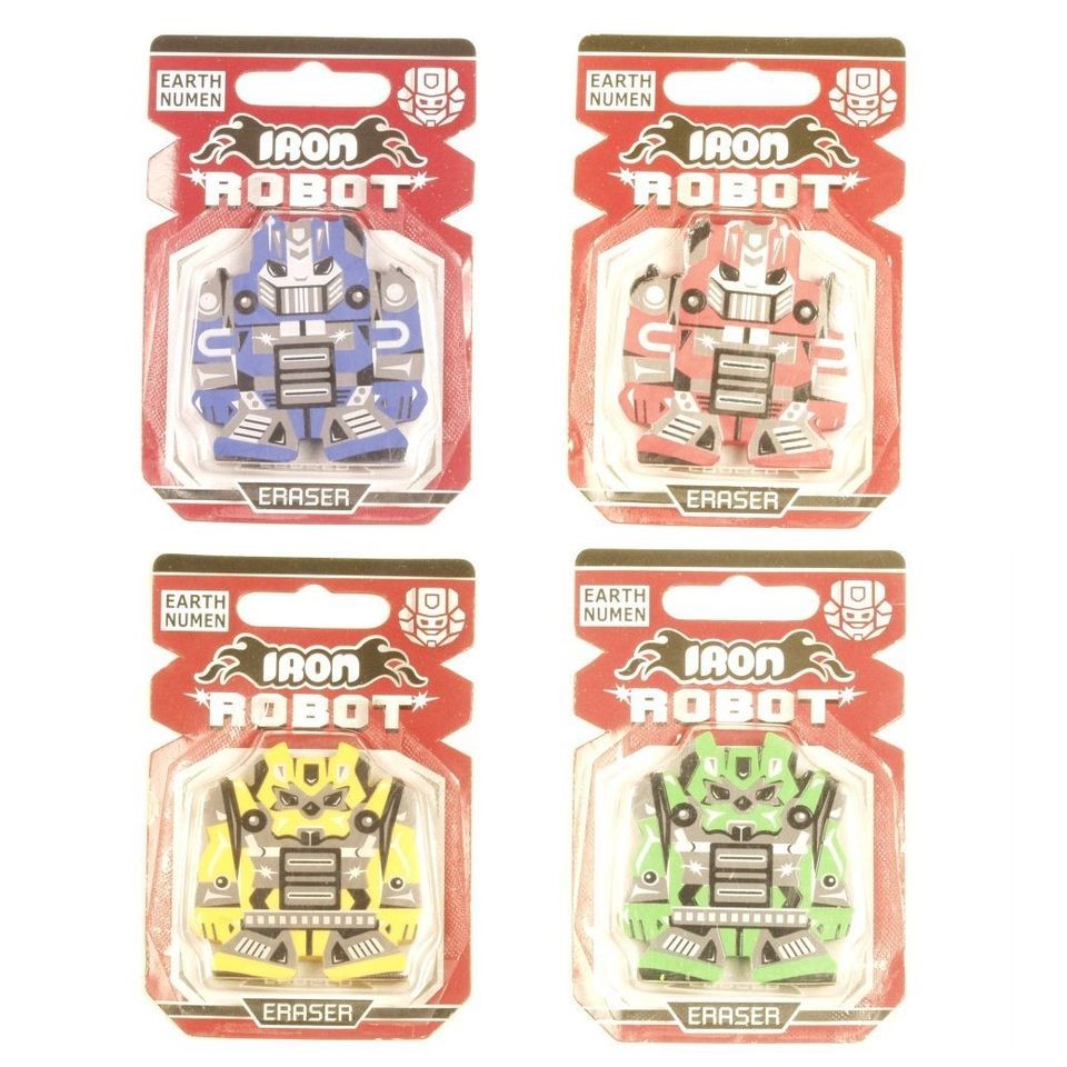 Mini Iron Robot Transformers Inspired Novelty Pencil Eraser