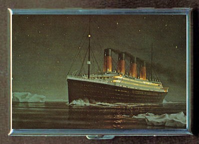 TITANIC ANTIQUE IMAGE ICEBERG CIGARETTE CASE WALLET