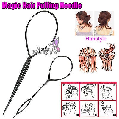 Portable Magic Hairstyle Pattern Pull Hair Clip pin Bun Plastic Tool 