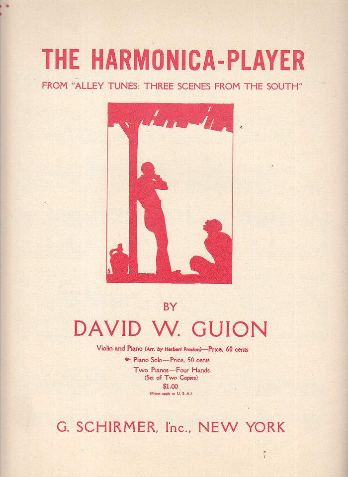 THE HARMONICA PLAYER David Guion PIANO SOLO Sheet Music