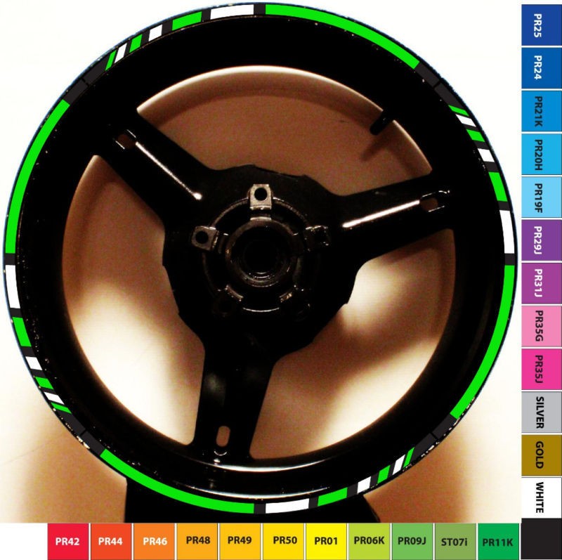 CUSTOM PRINTED MOTORCYCLE RIM STRIPES WHEEL TAPE DECALS