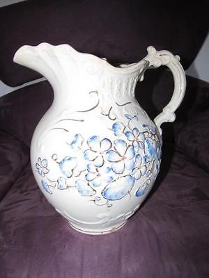 RARE VINTAGE LARGE PITCHER WHEELING POTTERY La Belle CHINA Floral 