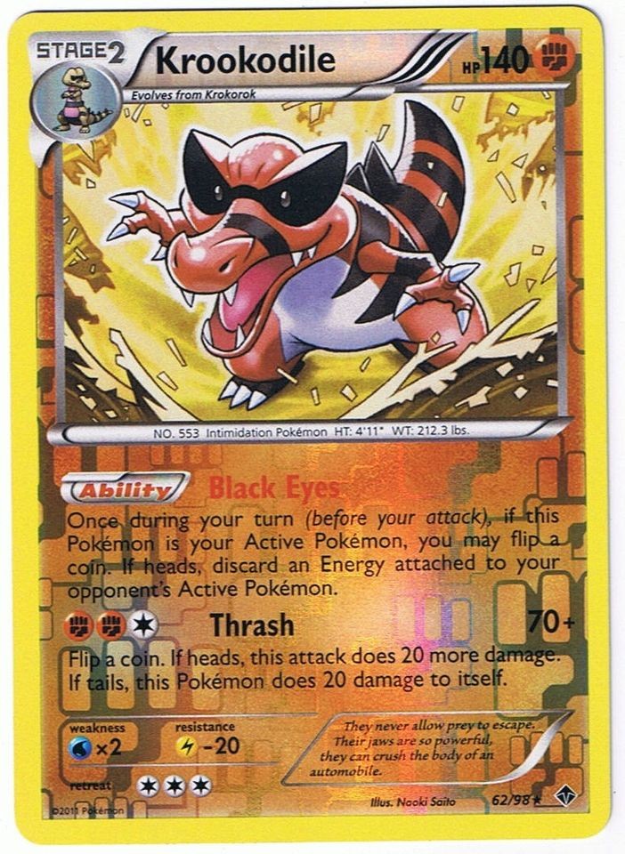   62/98 Reverse Foil Rare Pokemon card Black and White Emerging Powers