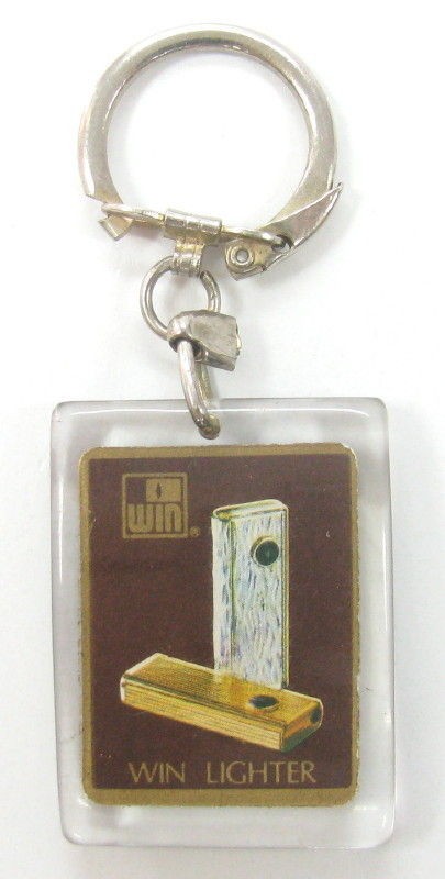 OLD ADVERTISING WIN LIGHTER KEYCHAIN x