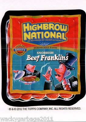 Wacky Packages Series 8 Postcards Artist Bio Card Highbrow National 